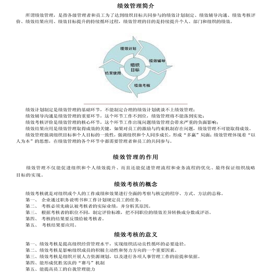 績效管理咨詢簡介